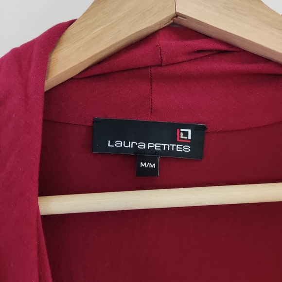 Laura Petites Dark Red Low Neckline Revealing Wrap Style Tank Top - Picture 5 of 7